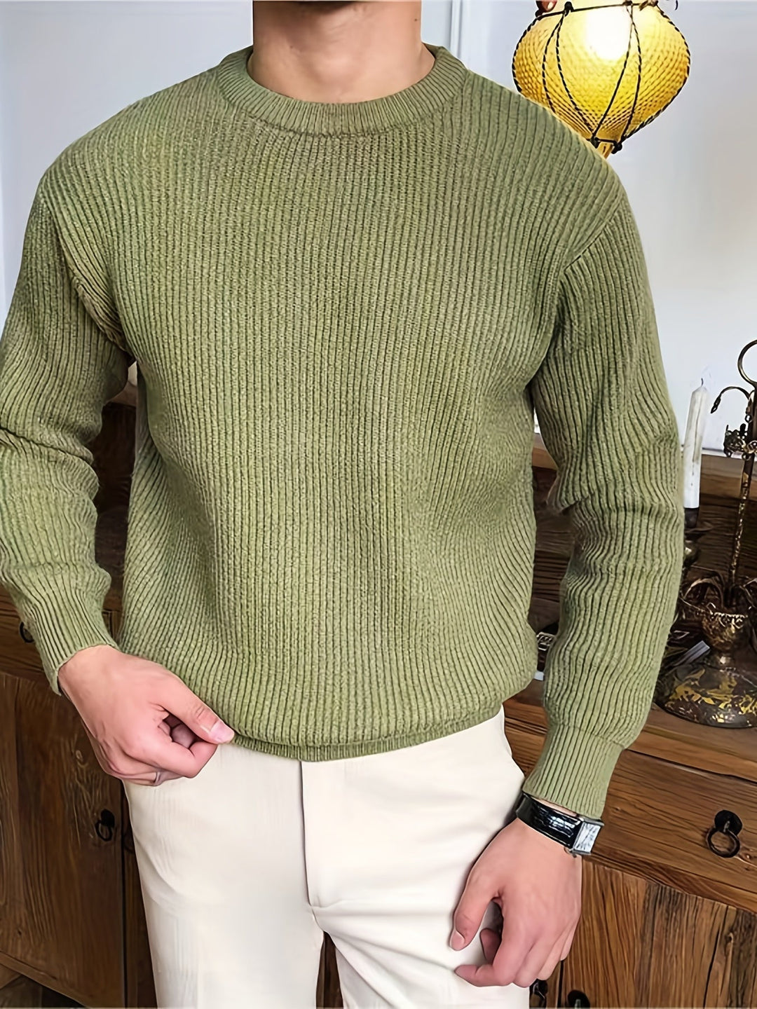 Modern Men's Milan Crew Neck Pullover, a stylish long sleeve top for everyday versatile fashion.