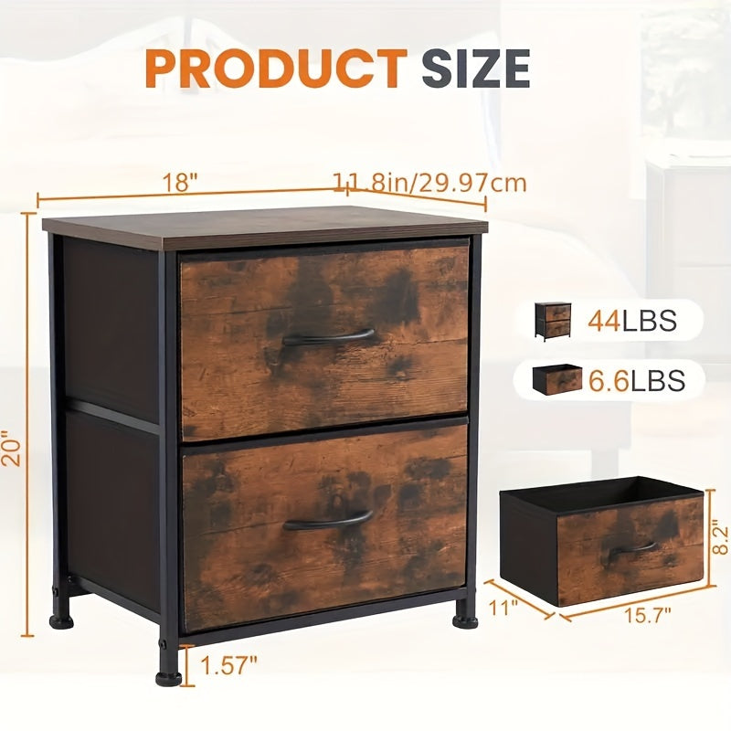 Compact bedroom furniture: two elegant nightstands with spacious pull-out drawers for bedside essentials.
