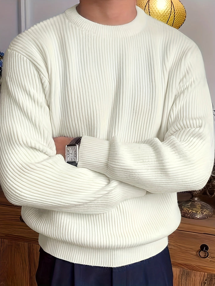 Versatile Men's Milan Crew Neck Top, a classic long sleeve pullover for casual and everyday outfits.