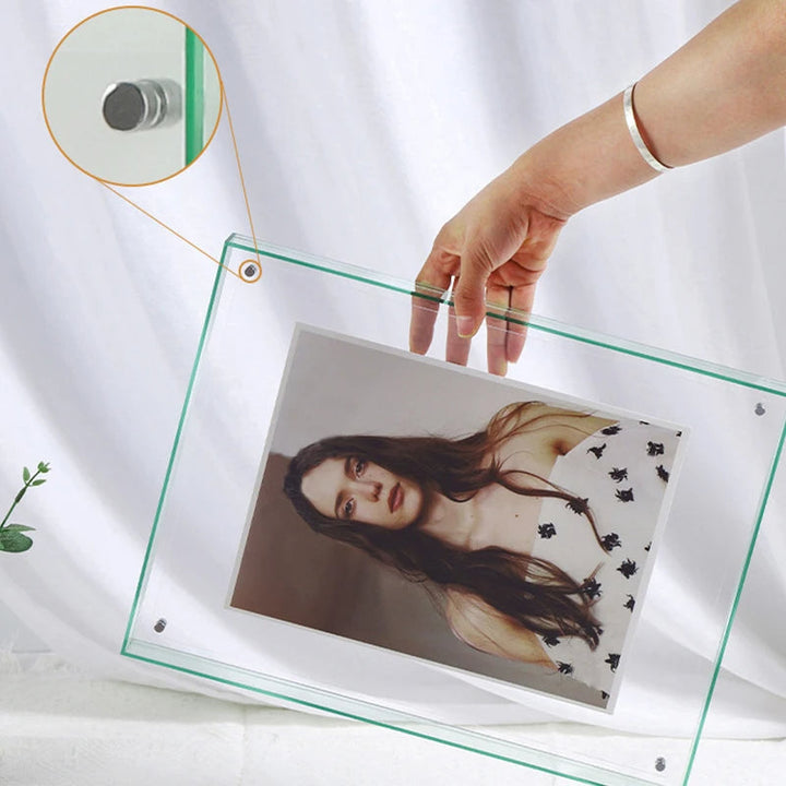 Wall-mounted vibrant acrylic photo frame, beautiful way to display your favorite art & photos.