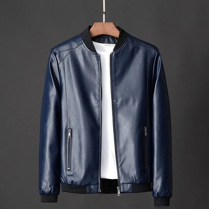 Man wearing a sleek water-resistant men's everyday jacket outdoors, ideal for versatile all-weather casual style.