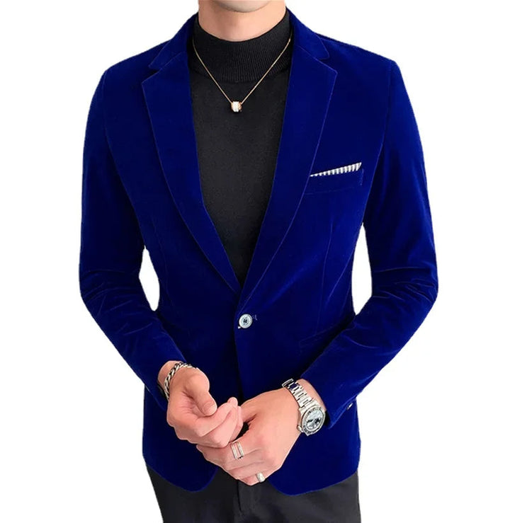 Men's Midnight Tailored Blazer, slim fit, perfect for formal events & special occasions. Elegant men's fashion.