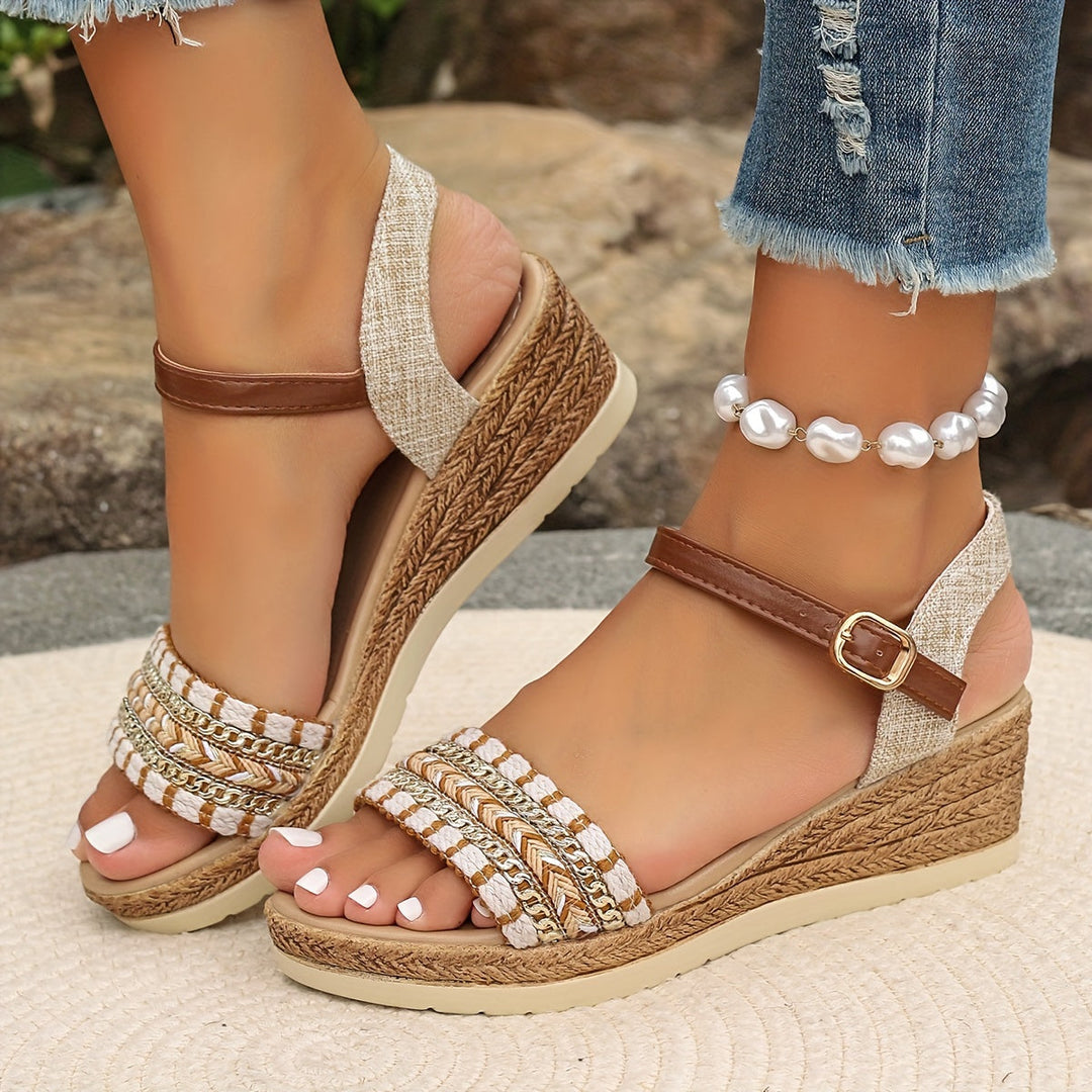 Comfortable women's summer platform wedge sandals with all-day support and a stable, fashionable heel.