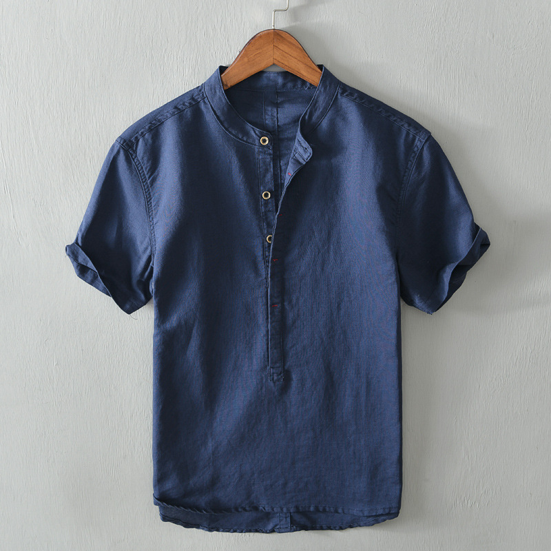 Men's lightweight breathable summer shirt, long sleeve button-up for casual wear or travel.