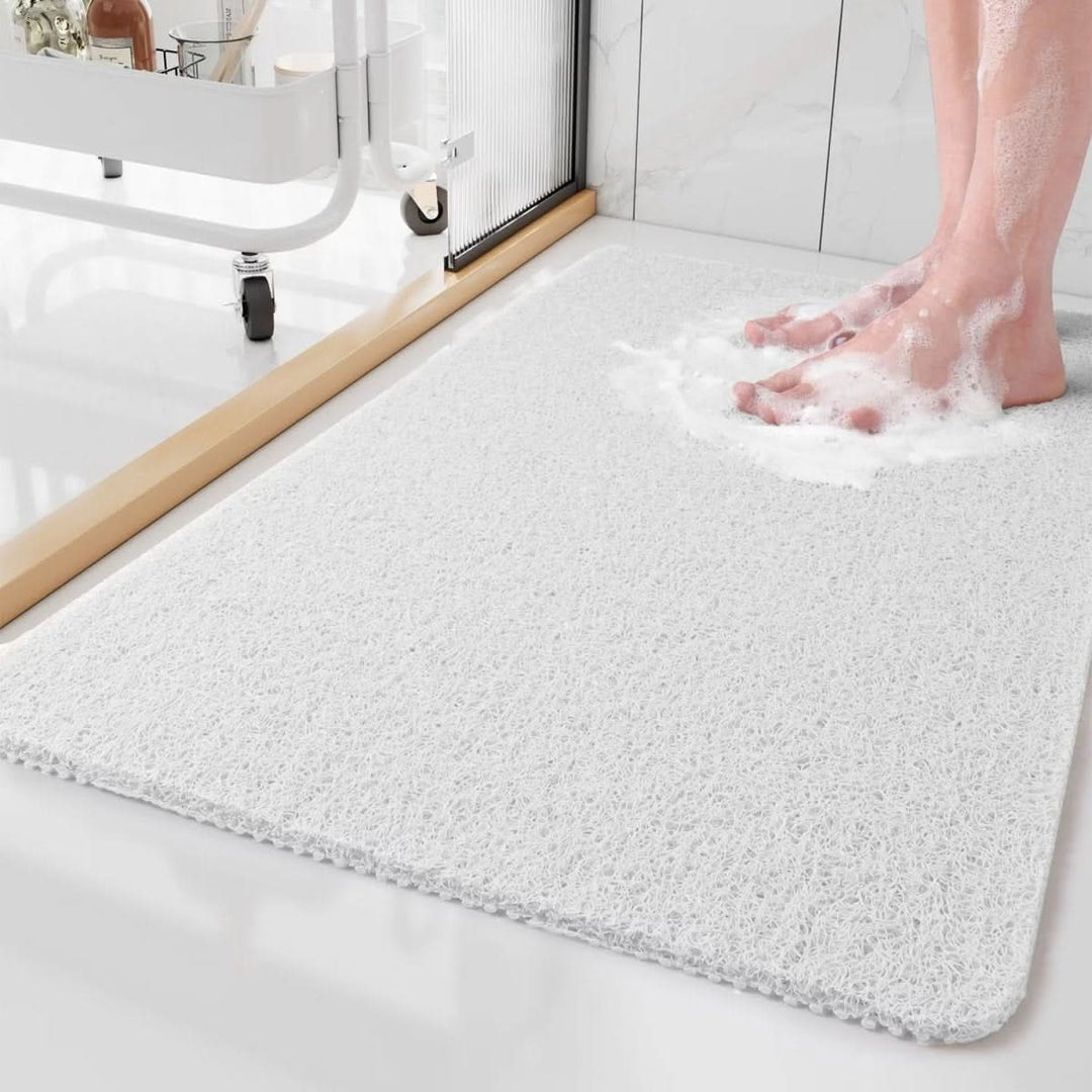 Easy clean PVC spa comfort shower mat with loofah-like texture & hygienic drainage for safe baths.