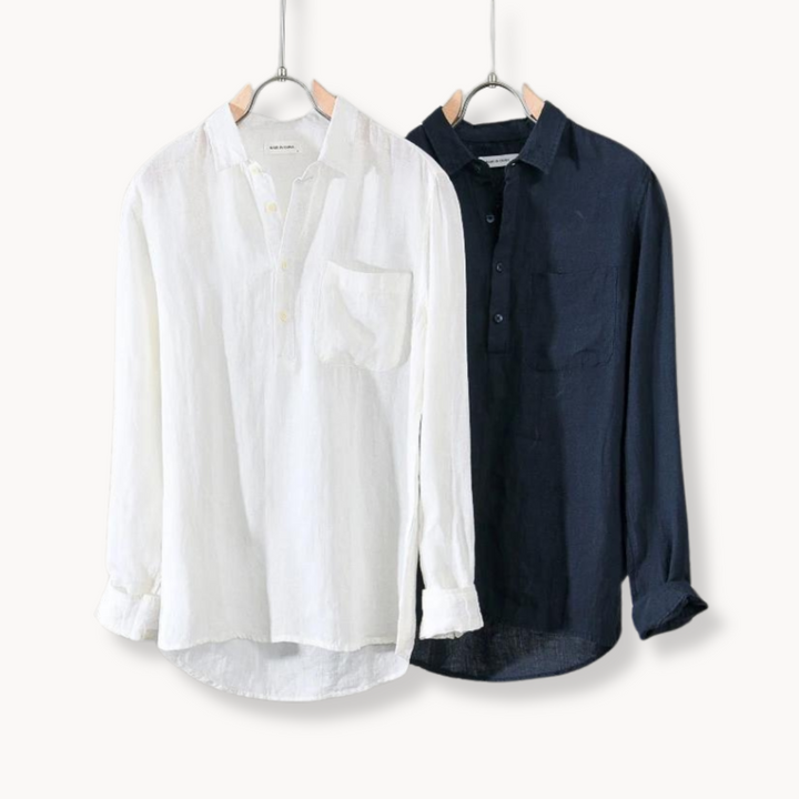 Versatile men's popover shirt, ideal for casual, smart casual, or resort style.