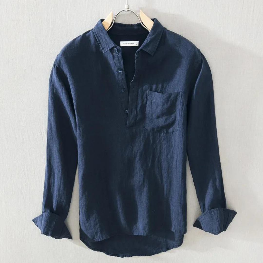 Smart casual men's Amalfi popover for summer, resort wear, ultimate comfort.