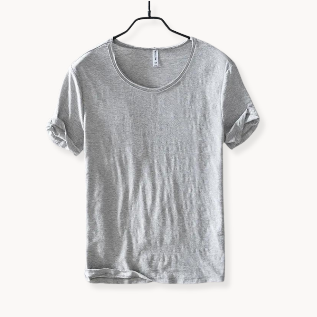 Lightweight men's Ibiza style long sleeve shirt, perfect for summer, beach, and travel comfort.