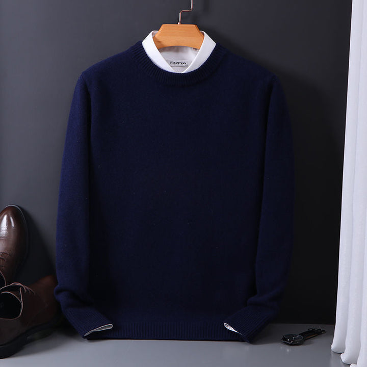 Men's elegant comfort sweater, a cozy long sleeve pullover for a refined fall and winter wardrobe.