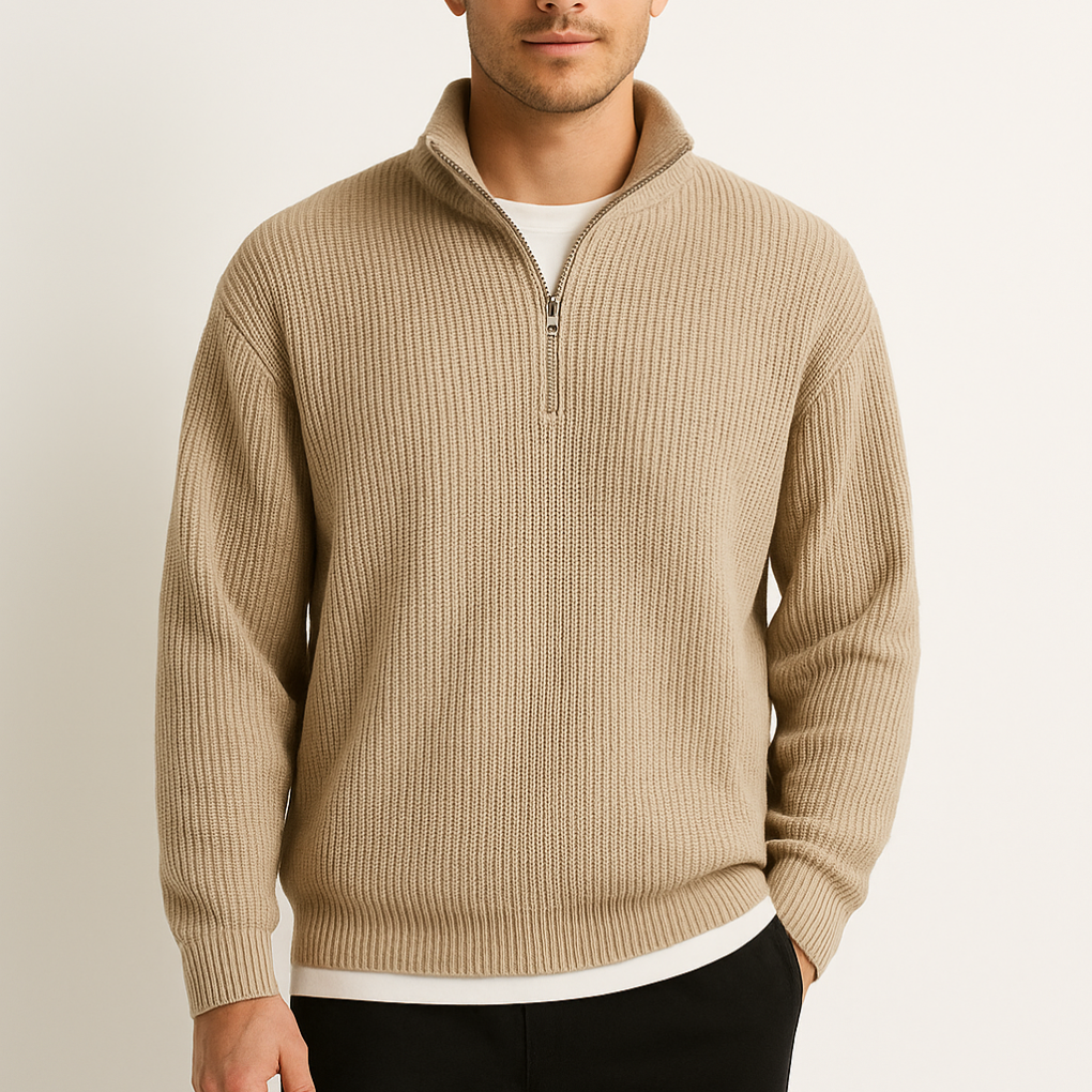 Stylish men's Harajuku vintage knit sweater. Comfortable pullover for casual streetwear, ideal for autumn & winter layering.