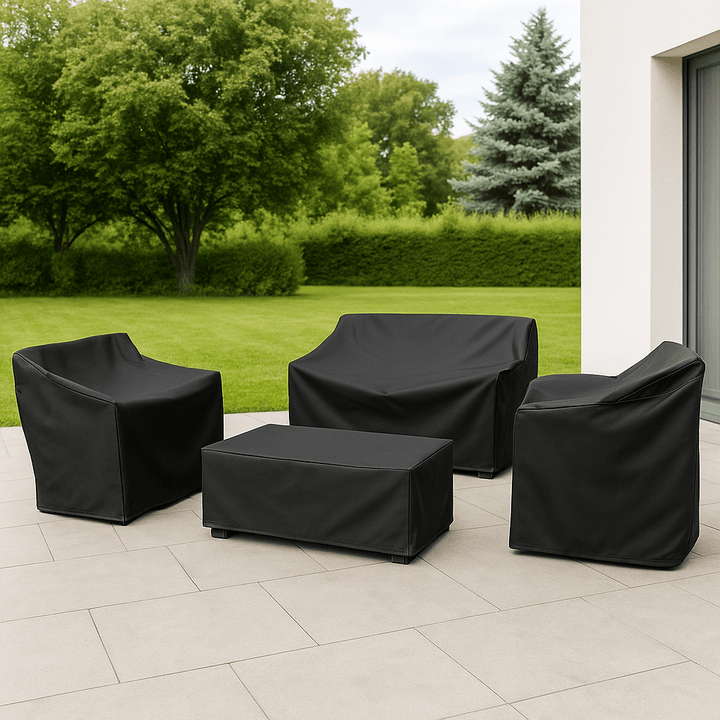 Outdoor patio furniture cover for year-round protection. Heavy duty, UV & water repellent.