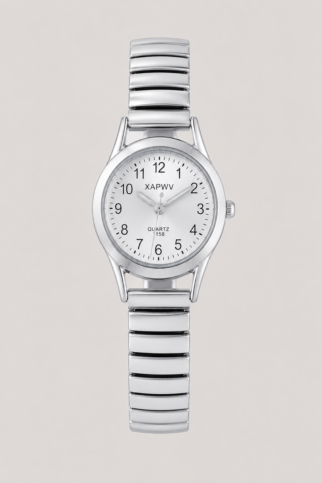 Minimalist black unisex analog watch with easy-read dial and comfortable expansion band, a classic timepiece.