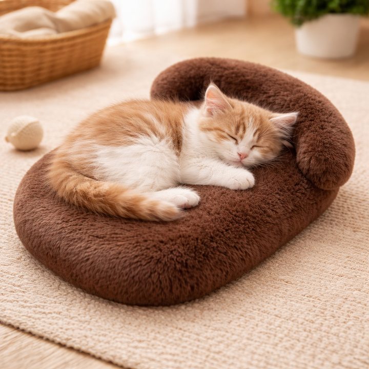 Washable anti-slip dog bed cushion, providing comfortable and secure rest for pets.