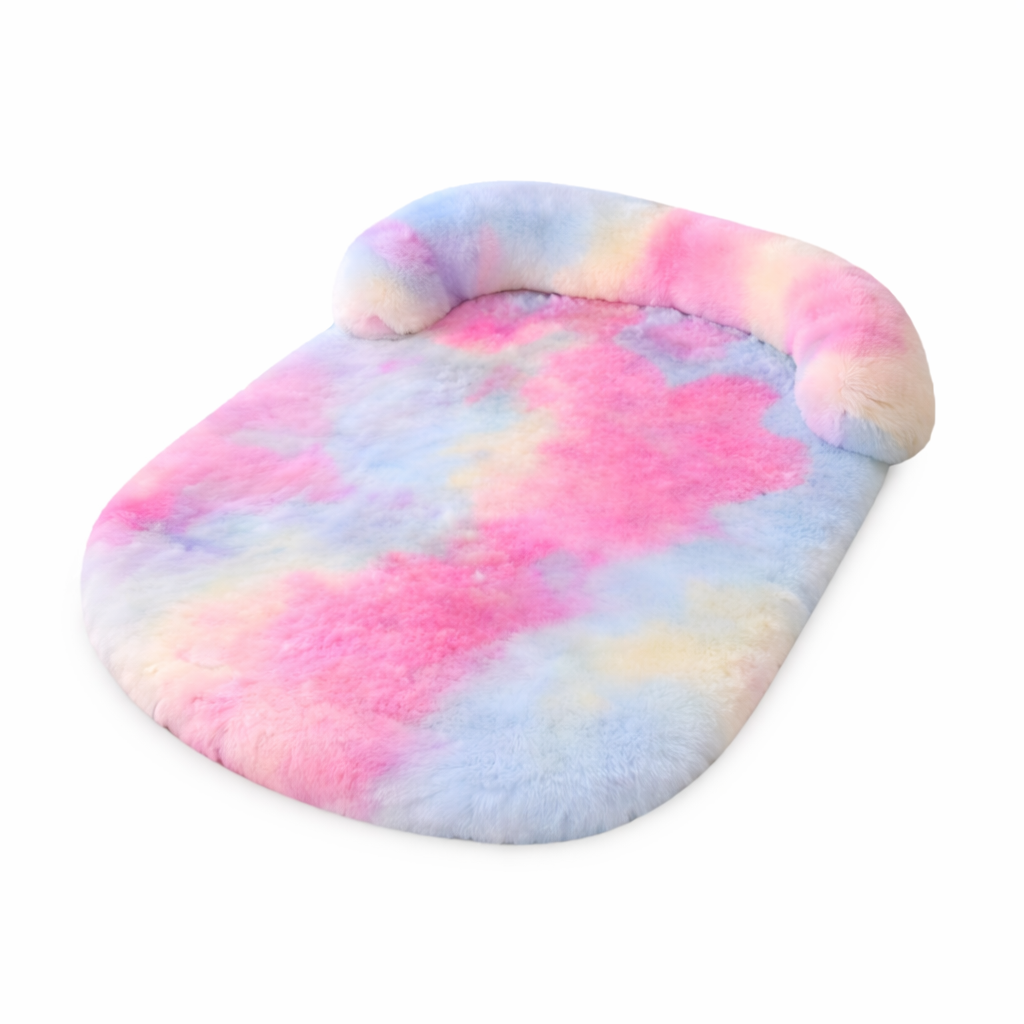 Soft, washable dog cushion with anti-slip base, ensuring a secure and cozy spot for your pet.