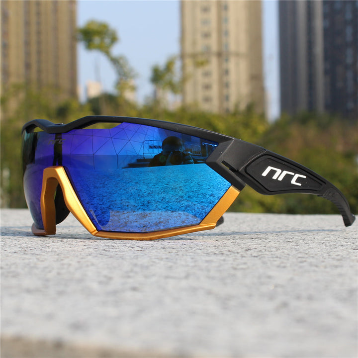 Unisex polarized sports sunglasses for cycling, running, & outdoor activities with UV protection.