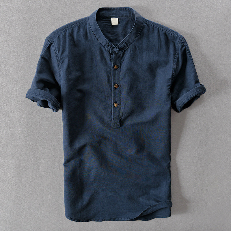 Men's resort wear shirt: a chic short sleeve button-down for beach outings, vacation fashion & casual summer style.