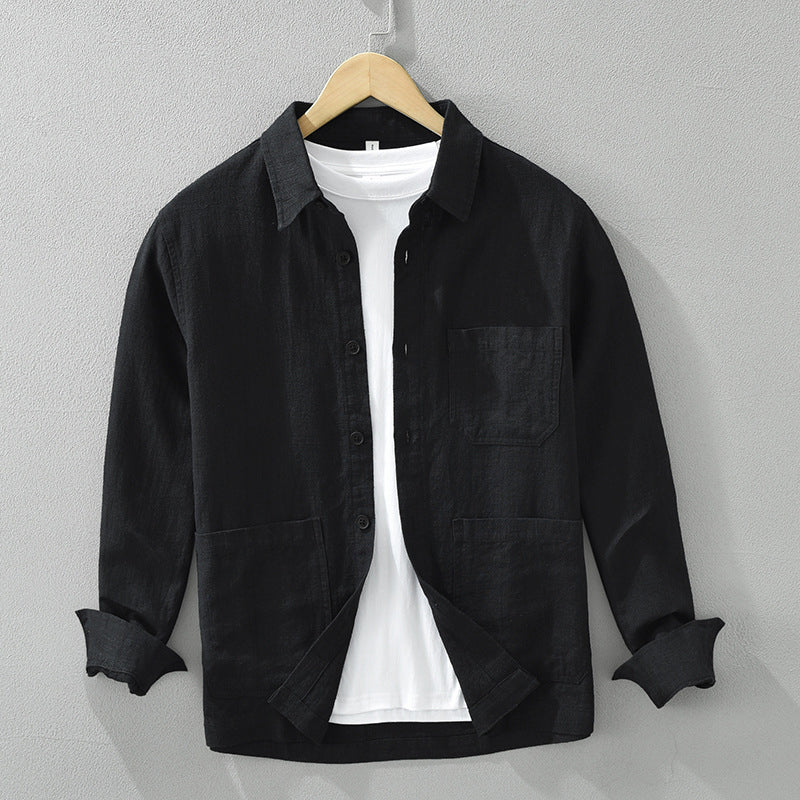 Men's casual shacket, an essential layering piece with a stylish button-up design.