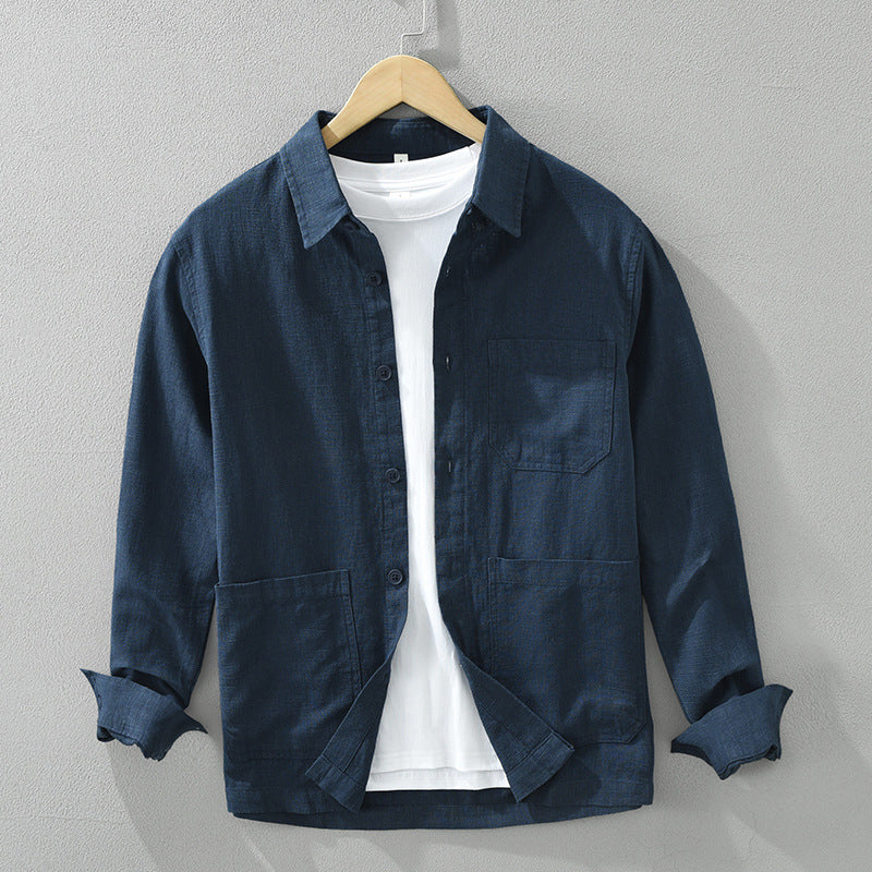 Men's versatile button-up shacket, perfect for casual layered style and everyday wear.