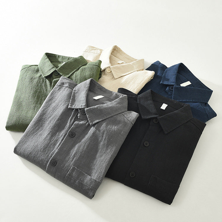 Men's stylish button-up shacket, a versatile outerwear piece for layered casual fashion.