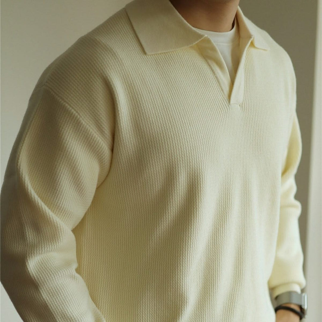 Classic fit grey men's polo. High-quality knit shirt, soft and breathable for comfortable, stylish everyday wear.