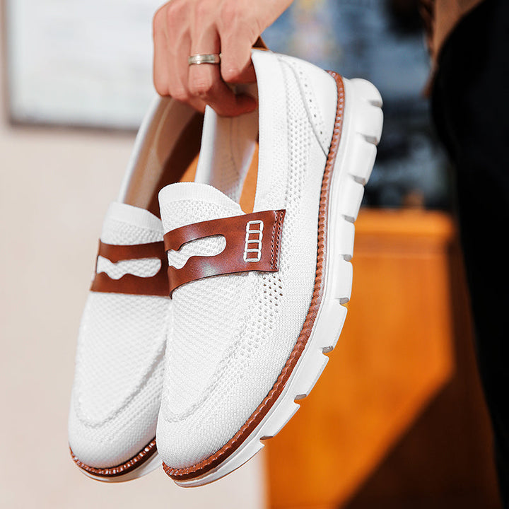 Men's breathable, lightweight Oxford loafers offering orthopedic support & versatile style.