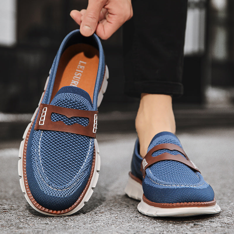 Breathable men's loafers for walking, durable and comfortable casual footwear.