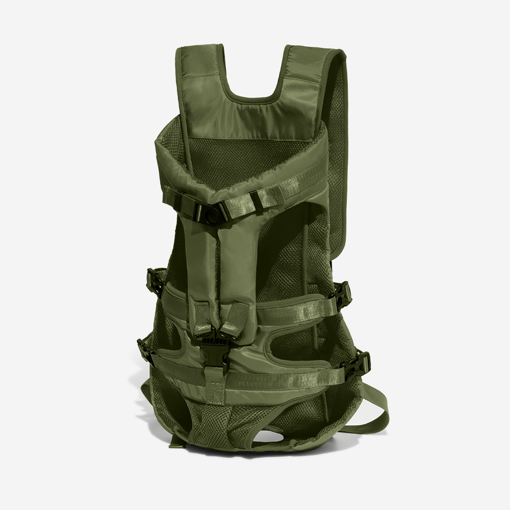 Pet travel backpack for small dogs featuring breathable mesh for safe & comfortable transport during walks & hikes.