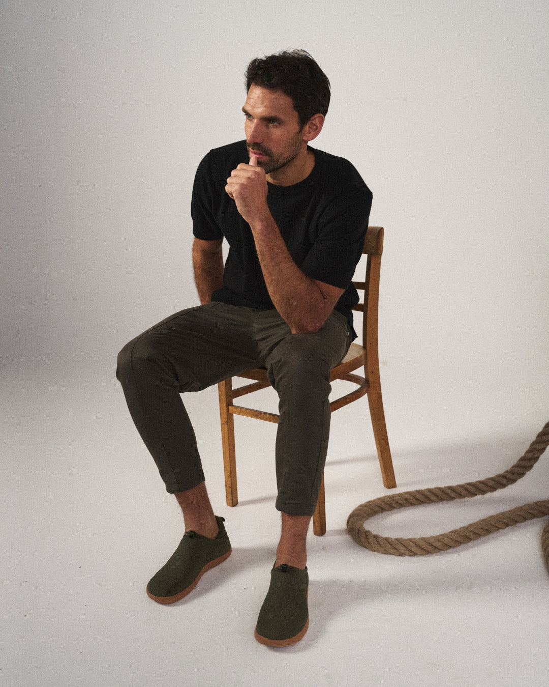 Stylish men's black tapered joggers with drawstring, great for both activewear and everyday comfort.