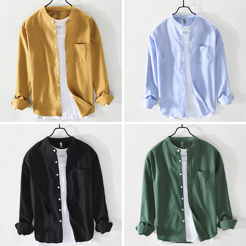 Men's versatile long-sleeve button-up shirt, ideal for casual and formal wear, comfortable fit.