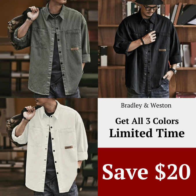 Stylish men's casual button-up shirt, vintage style, long sleeve, cotton blend, ideal for mens fashion.