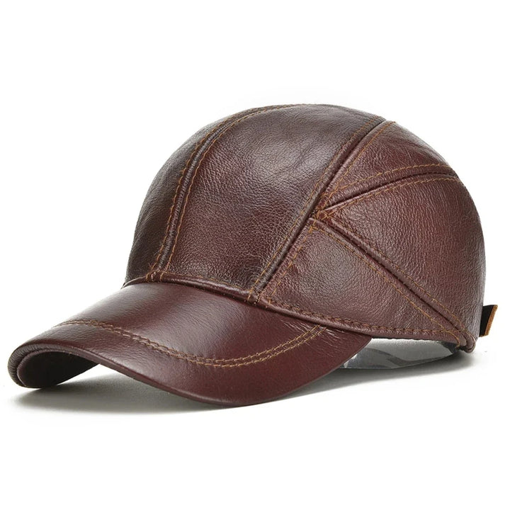 Vintage-style men's leather cowboy hat, rugged genuine leather for a classic western look.