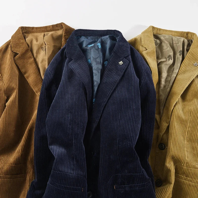 Versatile men's modern textured jacket. Casual yet stylish outerwear, ideal for fall and winter everyday fashion.