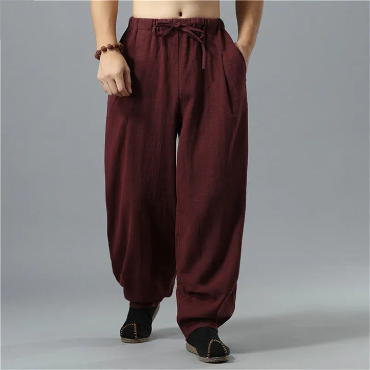 Unisex Kodama baggy pants, relaxed loose fit, drawstring waist, breathable, comfortable for casual everyday summer wear.