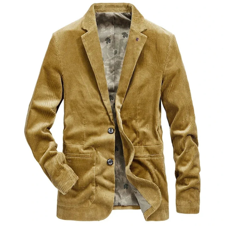 Elegant men's textured casual jacket, perfect for fall fashion. A modern, stylish outerwear piece with a tailored fit.