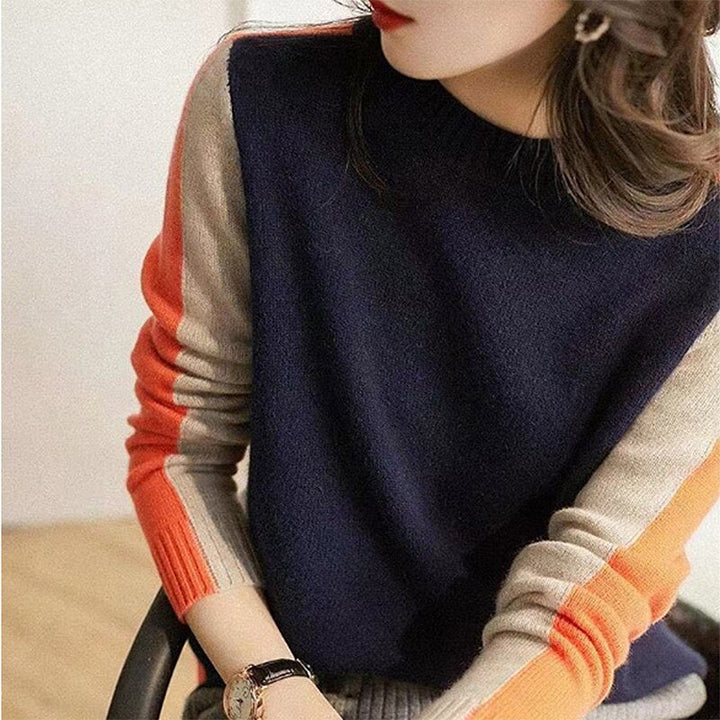 Flattering slim fit women's knit sweater, chic and comfortable. An elegant everyday wear knit top.