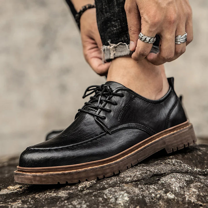 Versatile black Trenton men's shoes, combining classic dress shoe style with comfortable, durable casual wear.