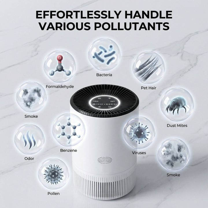 Tavvitaimp18 IntelliBreathe Smart Air Purifier: HEPA filtration for pet dander, odors, & allergens.