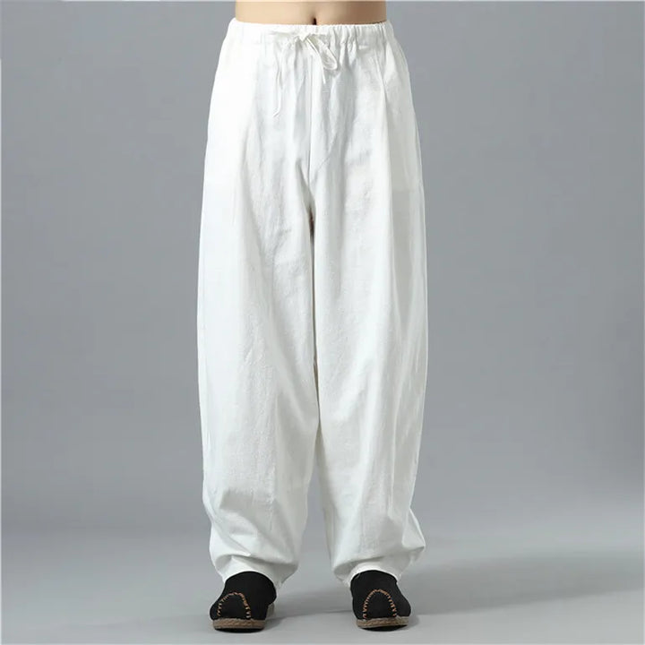 Comfortable unisex Kodama relaxed baggy pants with a loose fit & drawstring, great for casual everyday comfort.
