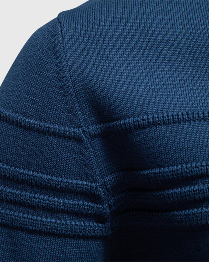 Elevated men's crew neck sweater, textured knit design for everyday casual fashion.