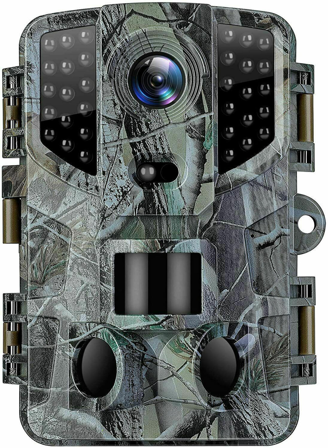 Waterproof motion-activated game camera for hunting & scouting, capturing clear images day or night.