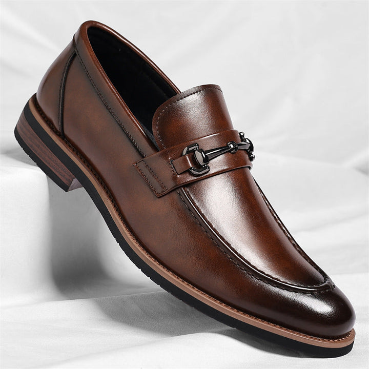 Men's Sorrento polished leather loafers. Comfortable slip-on dress shoes for office or formal wear.