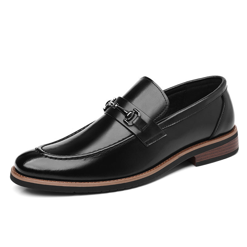 Comfortable men's Sorrento slip-on loafers, featuring a polished finish. Ideal dress shoes for all-day wear.
