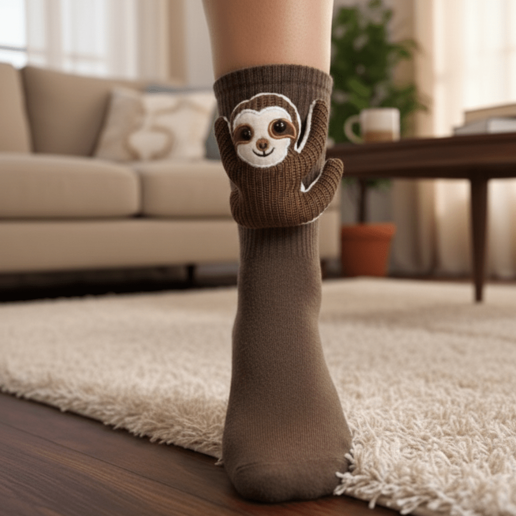 Cozy unisex animal house socks with non-slip sole for ultimate comfort and warmth.