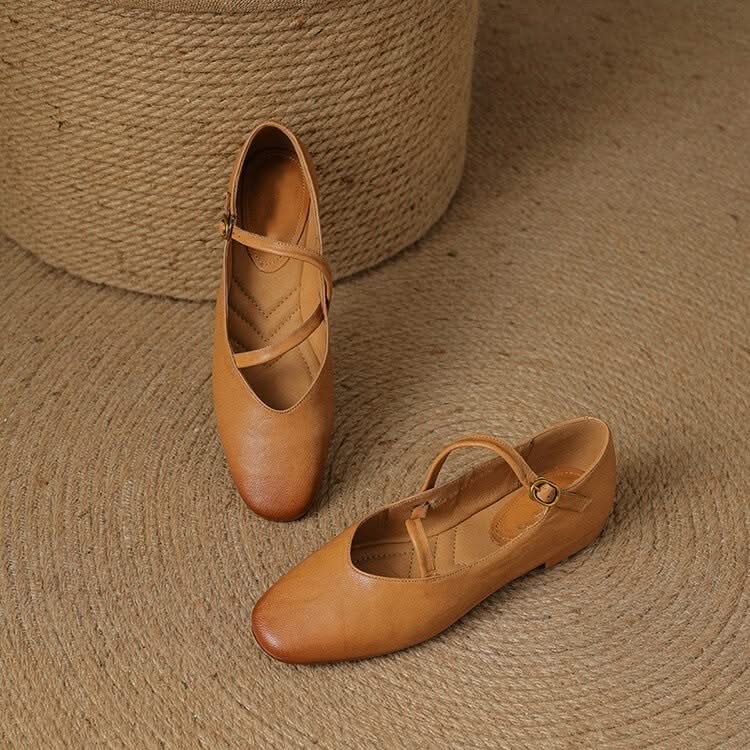 Mocha Aria slip-on flats, stylish and comfortable everyday footwear for women.