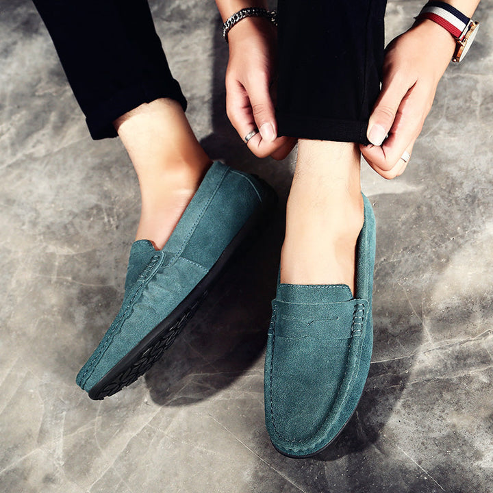 Black men's slip-on loafers, a timeless choice for versatile fashion and all-day comfort. Office wear.