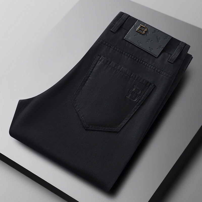 Tailored fit men's Flextail stretch trousers, cotton blend for ultimate comfort & modern style.
