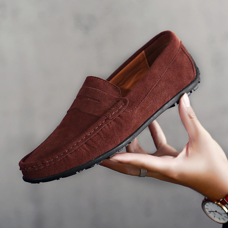 Premium leather men's slip-on loafers, featuring a sleek design for durable & stylish everyday wear.