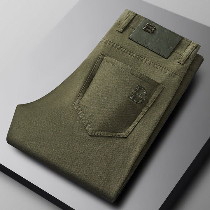 Modern men's Flextail cotton blend trousers, versatile for casual or work wear.