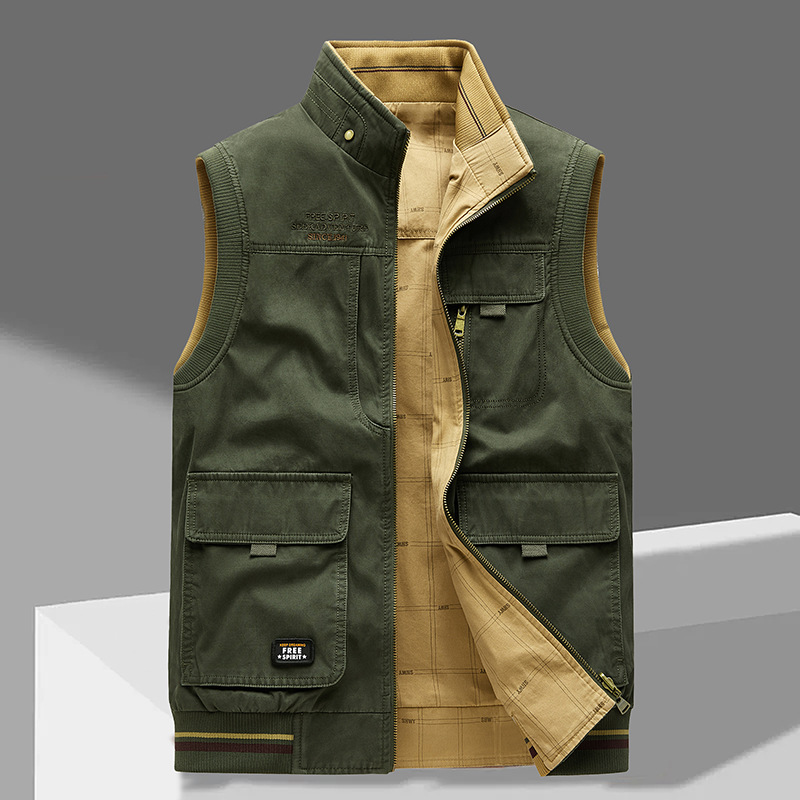 Durable men's multi-pocket work vest, breathable for comfort. Essential utility vest for big and tall.