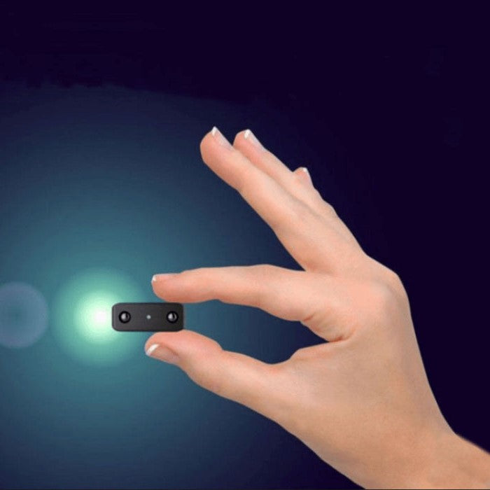Compact HD surveillance camera with night vision & audio for discreet home/office security monitoring.